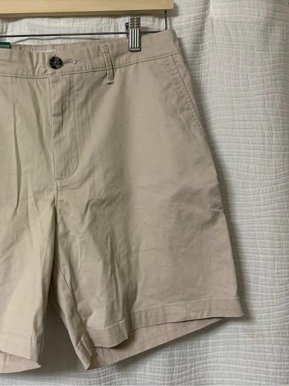 Banana Republic Beige Flat-Front Cotton Shorts